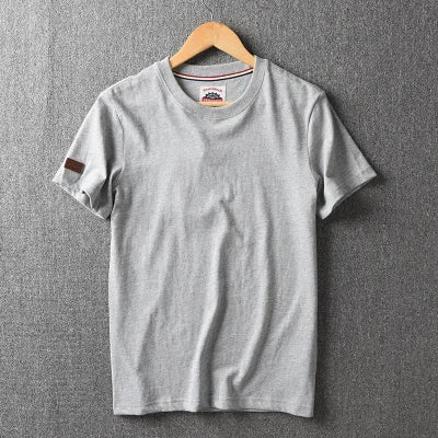 Men's Washed Cotton T-Shirt – American Retro Style, Breathable & Casual