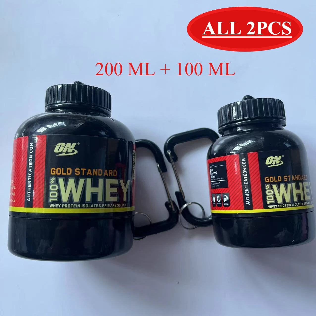 Portable Protein Powder Container with Keychain – Mini Travel Storage Bottle (100ml & 200ml)