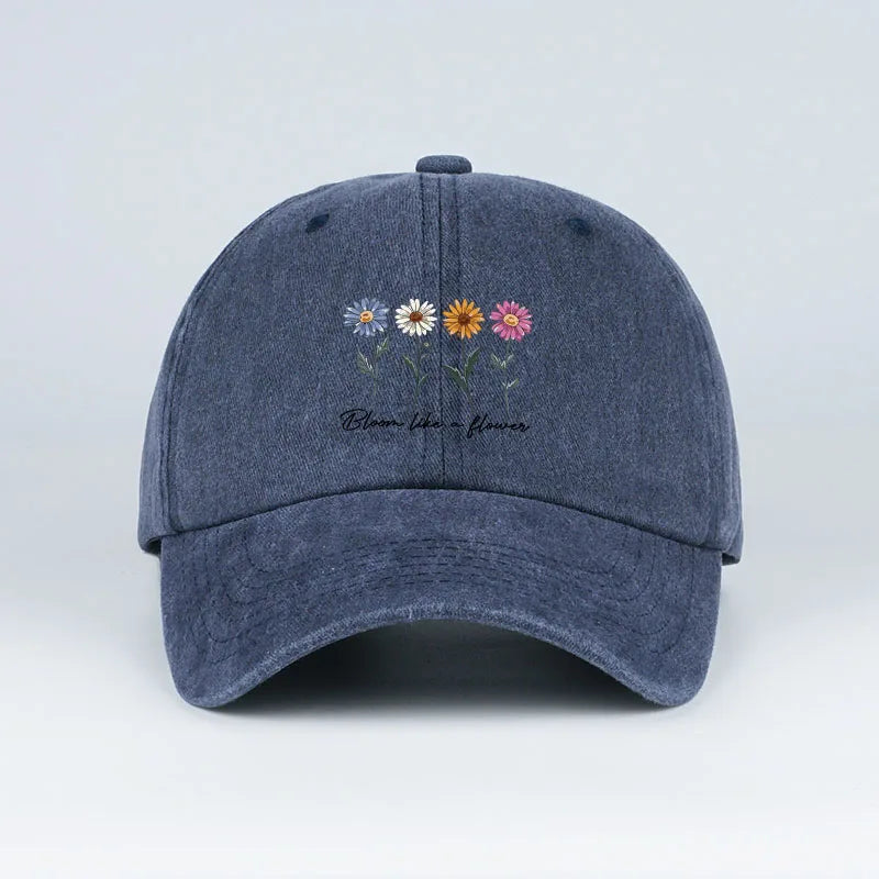 Daisy Floral Baseball Cap – Adjustable Unisex Sun Hat for Outdoor & Travel