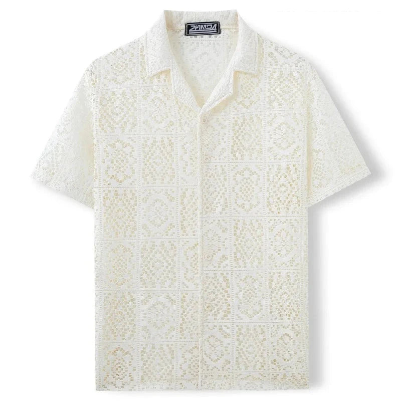 Men's See-Through Mesh Shirt – Breathable Casual Top for Beach & Nightlife