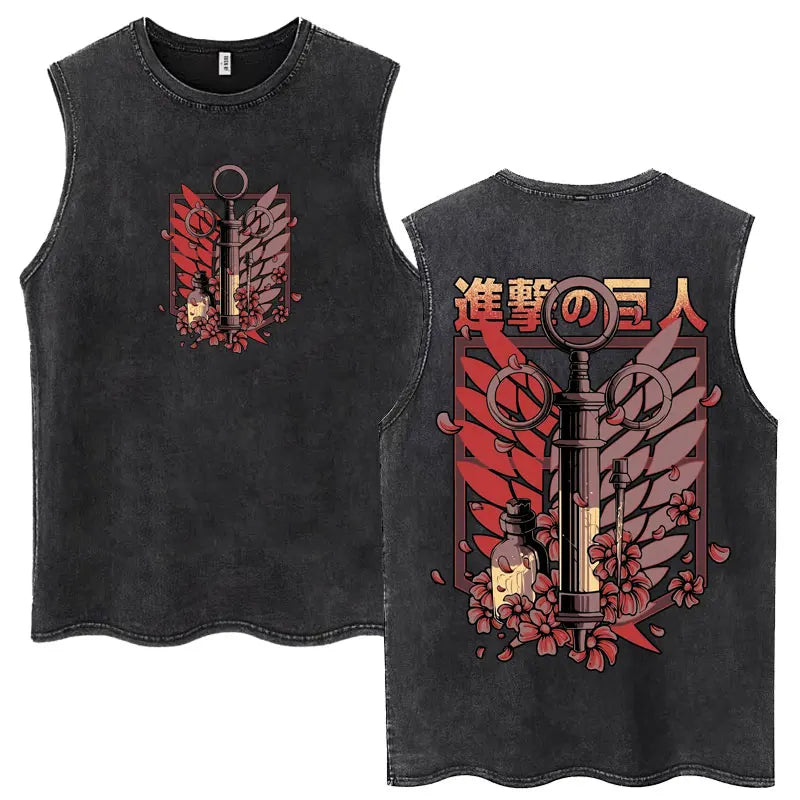 Attack on Titan Anime Tank Top – Mikasa & Eren Jaeger Sleeveless Tee (S–XXL)