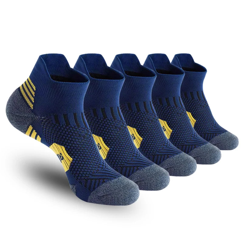 Men's Running Socks 3-Pack – Ankle Compression Socks with Cushioned Sole