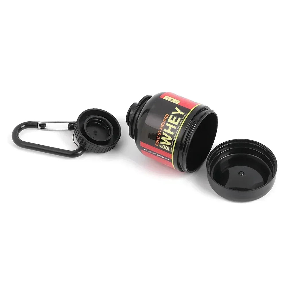 Mini Leakproof Protein Powder Container with Keychain – 100ml Gym Supplement Storage (1, 2, 5, 10 & 20 Pack)