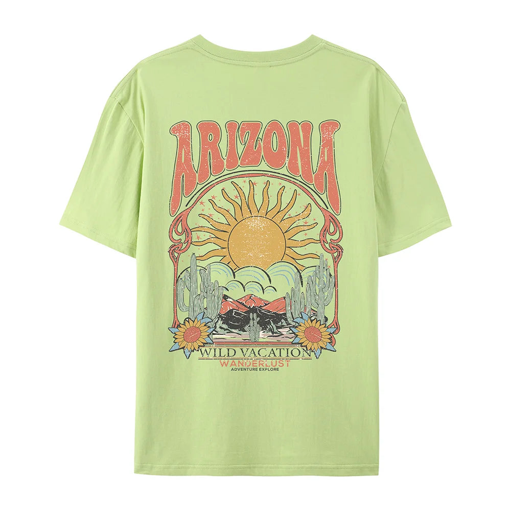 Women's Arizona Scenery Graphic T-Shirt – Harajuku Streetwear, 100% Cotton