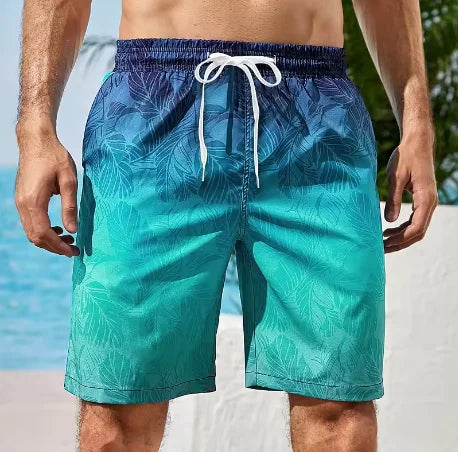 Men's Striped Board Shorts – Lightweight Swim Trunks for Beach