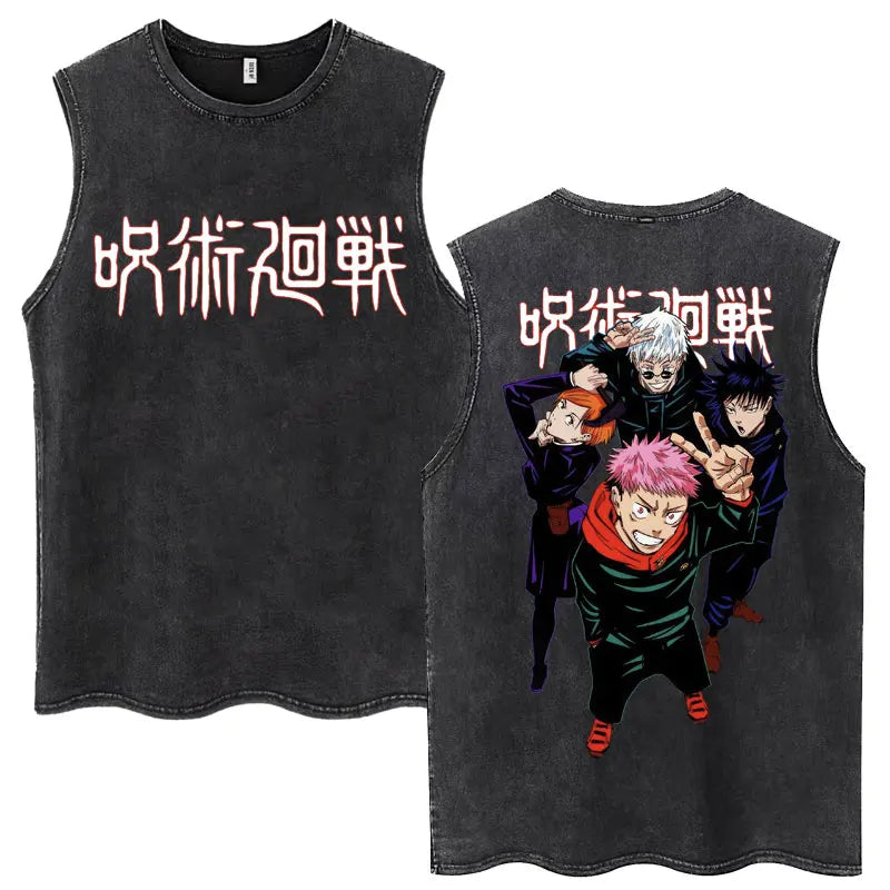 Jujutsu Kaisen Nanami Kento Anime Tank Top | Washed Graphic Sleeveless Tee