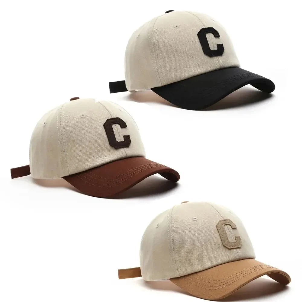 Letter C Patch Baseball Cap – Color Block Sun Visor for Men & Women