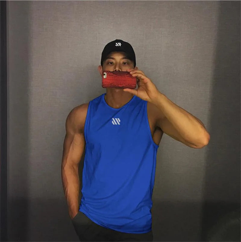 Men's Breathable Mesh Gym Tank Top – Sleeveless Fitness & Running Vest