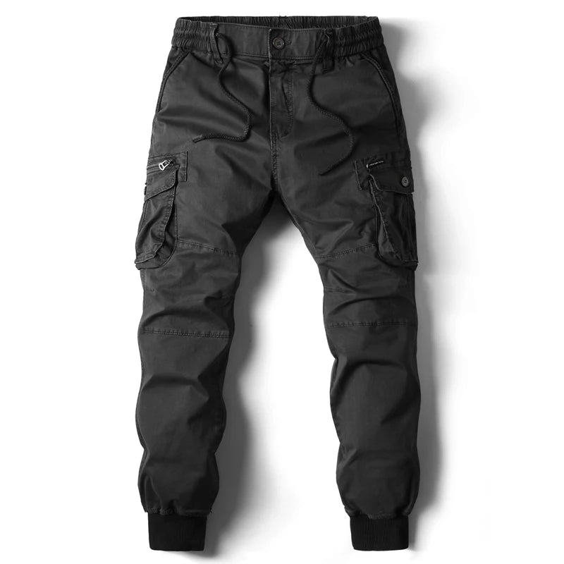 Men's Cotton Cargo Pants – Tactical Multi-Pocket Joggers