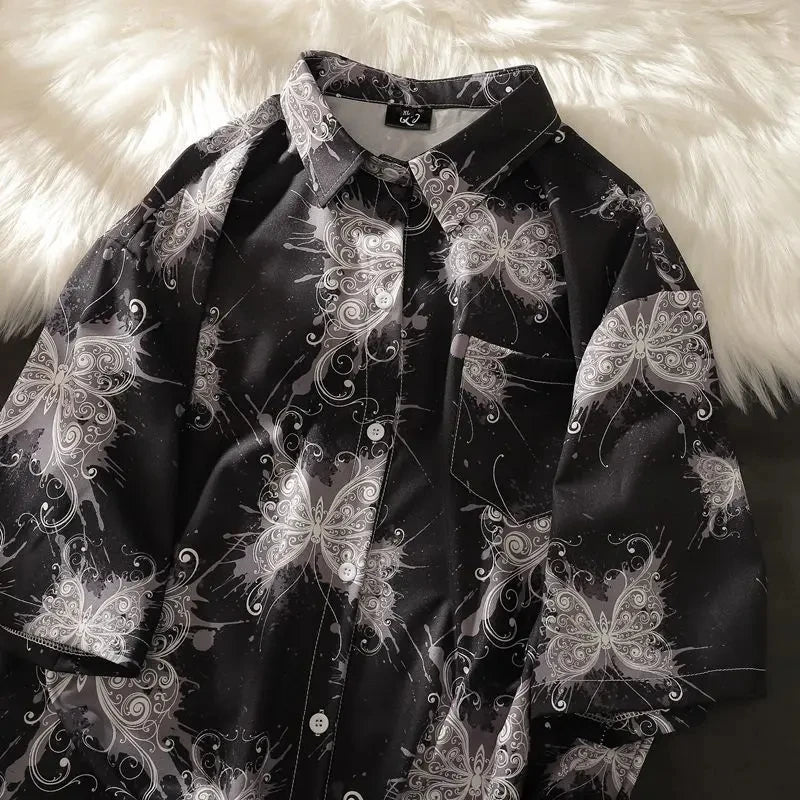 3D Fruit Print Button-Up Shirt – Oversized Unisex Streetwear