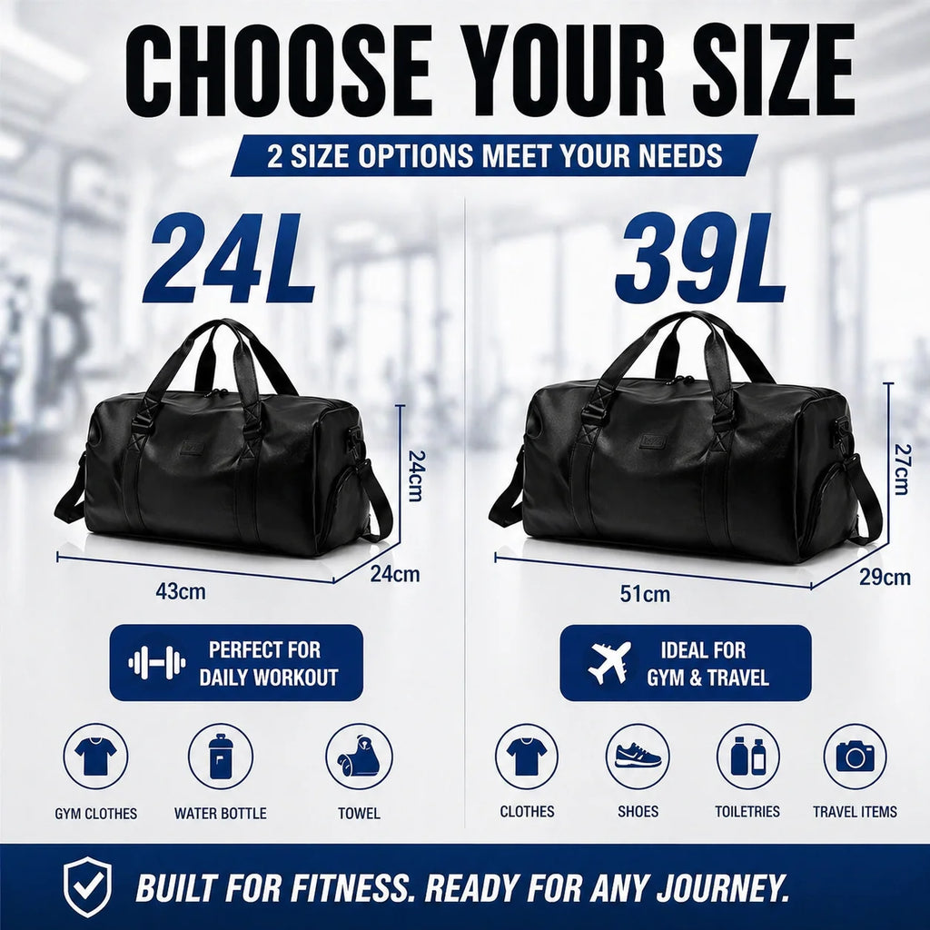 Waterproof Sport Duffel Bag with Shoe Compartment & Wet/Dry Separation