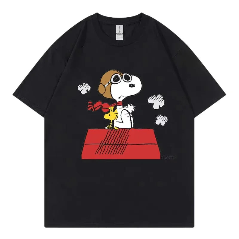 Snoopy Cartoon T-Shirt | 100% Cotton Unisex Short Sleeve Tee