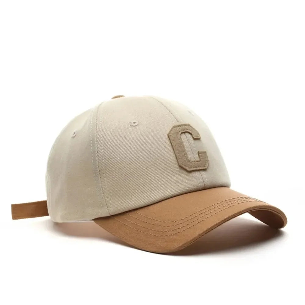 Letter C Patch Baseball Cap – Color Block Sun Visor for Men & Women