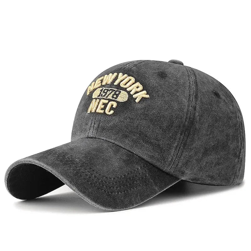 Korean-Style Washed Cotton Baseball Cap