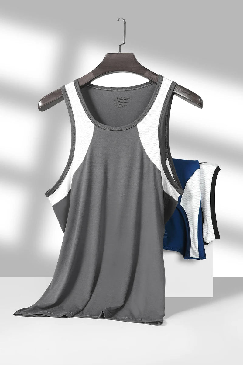 Men's Ice Silk Compression Vest – Breathable, Quick-Dry Slimming Tank Top