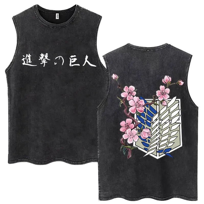 Attack on Titan Anime Tank Top – Mikasa & Eren Jaeger Sleeveless Tee (S–XXL)