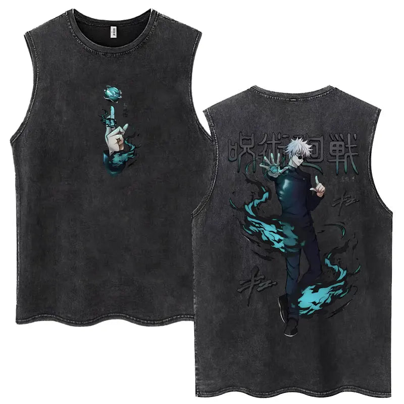 Jujutsu Kaisen Nanami Kento Anime Tank Top | Washed Graphic Sleeveless Tee