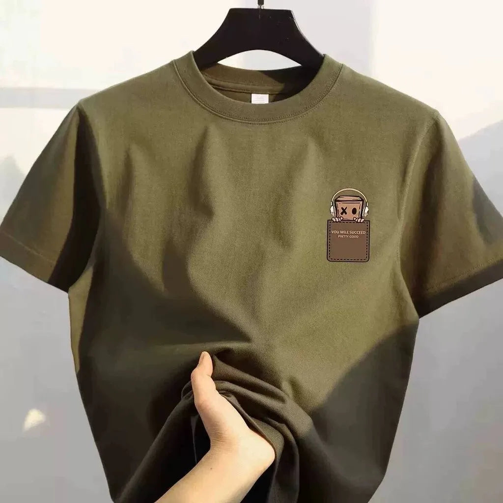 Oversized Vintage Print T-Shirt for Men | Casual Short Sleeve Cotton Tee | S–5XL