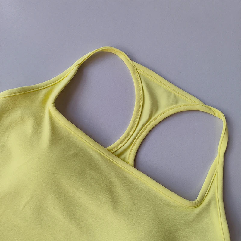 Women's Padded Sports Bra Vest – Shockproof Yoga & Pilates Top