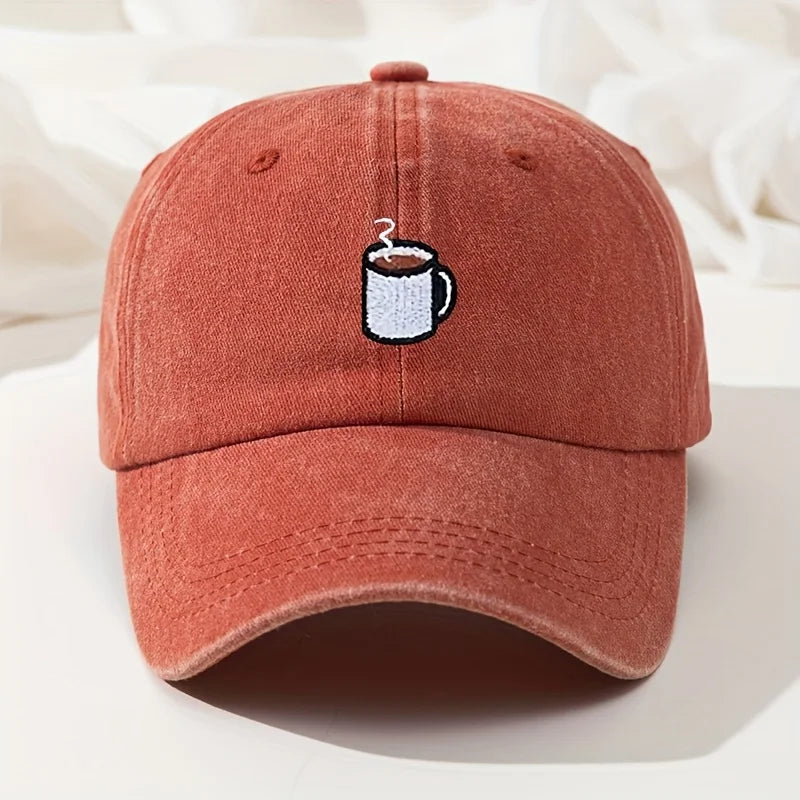 Retro Washed Baseball Cap – Embroidered Curved Brim Running & Fishing Hat