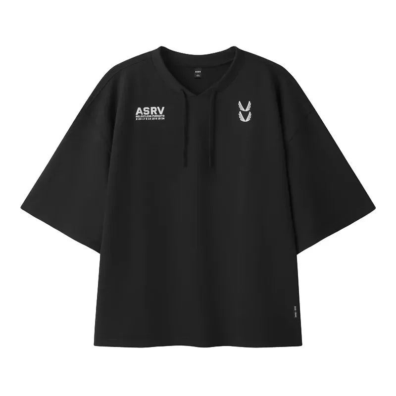 Men's Cotton Loose V-Neck Sport T-Shirt | Gym, Basketball & Running Tee