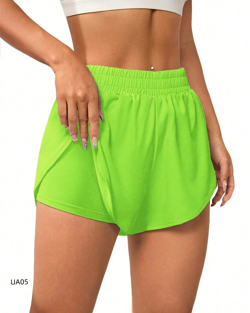 Women's 2-in-1 Flowy Running Shorts – Quick-Dry Yoga & Gym Sport Shorts