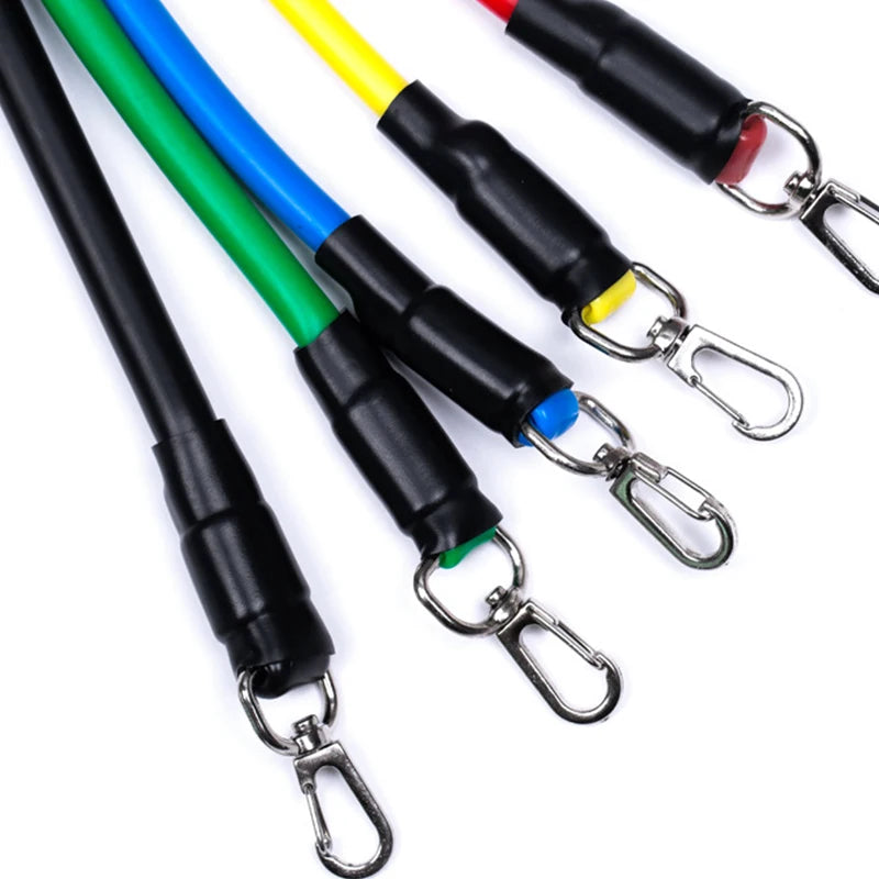 11-Piece TPE Resistance Band Set – Pull Rope Kit with Door Anchor, Handles, Ankle Straps & Carry Bag