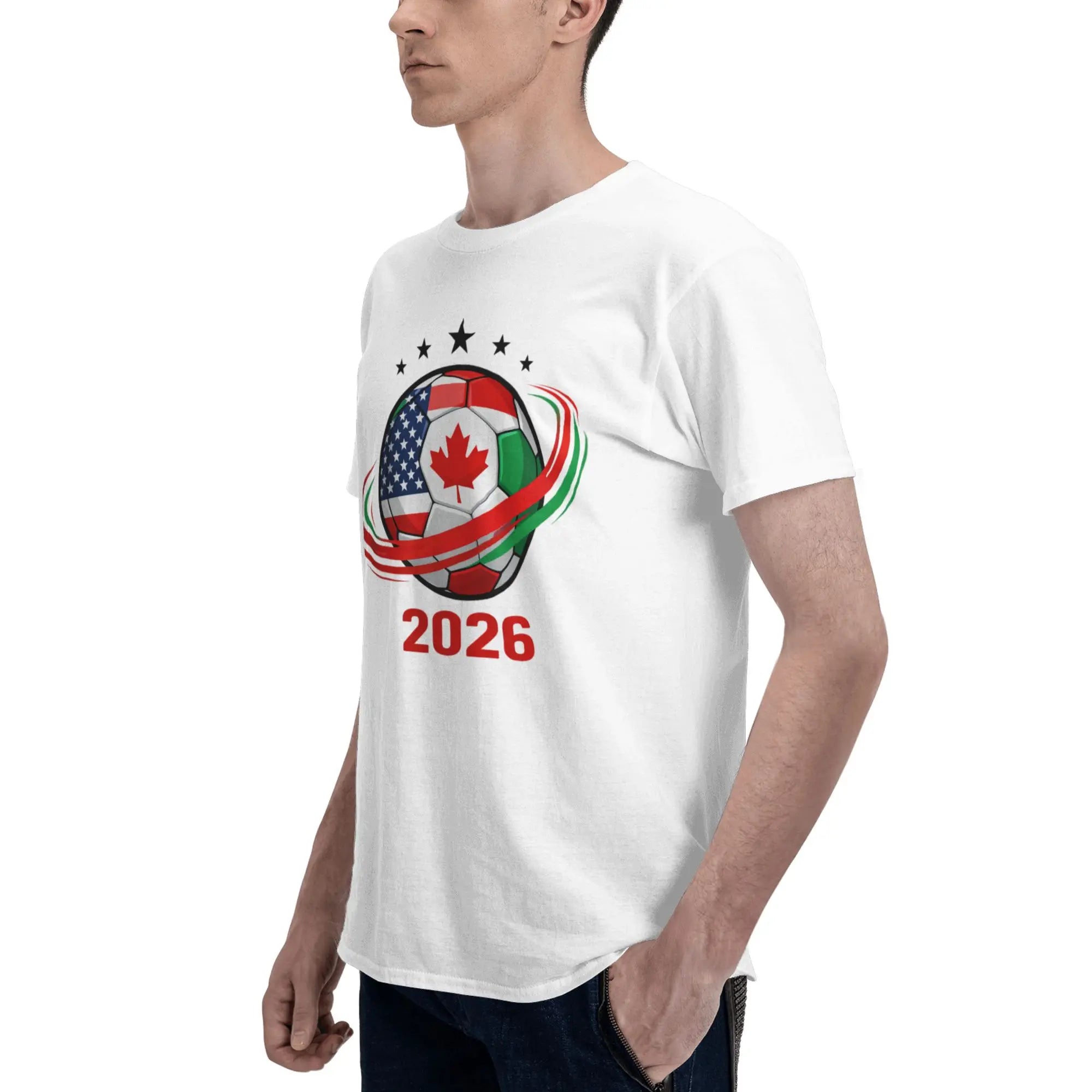 2026 FIFA World Cup T-Shirt | USA Canada Mexico Soccer Fan Tee | 100% Cotton Men's Casual