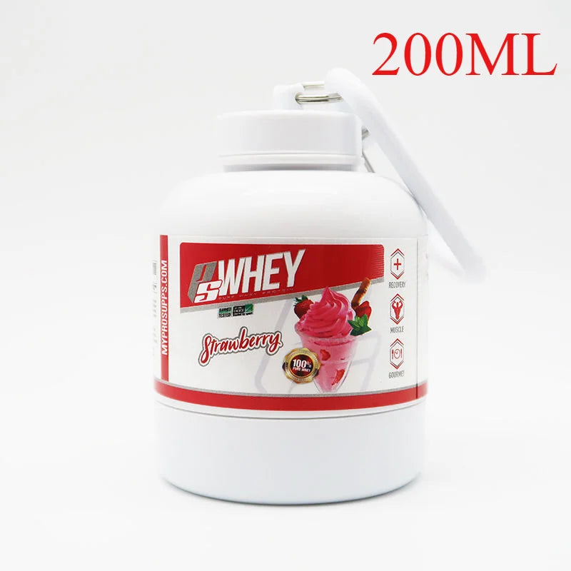 Portable Protein Powder Container with Keychain – Mini Travel Storage Bottle (100ml & 200ml)