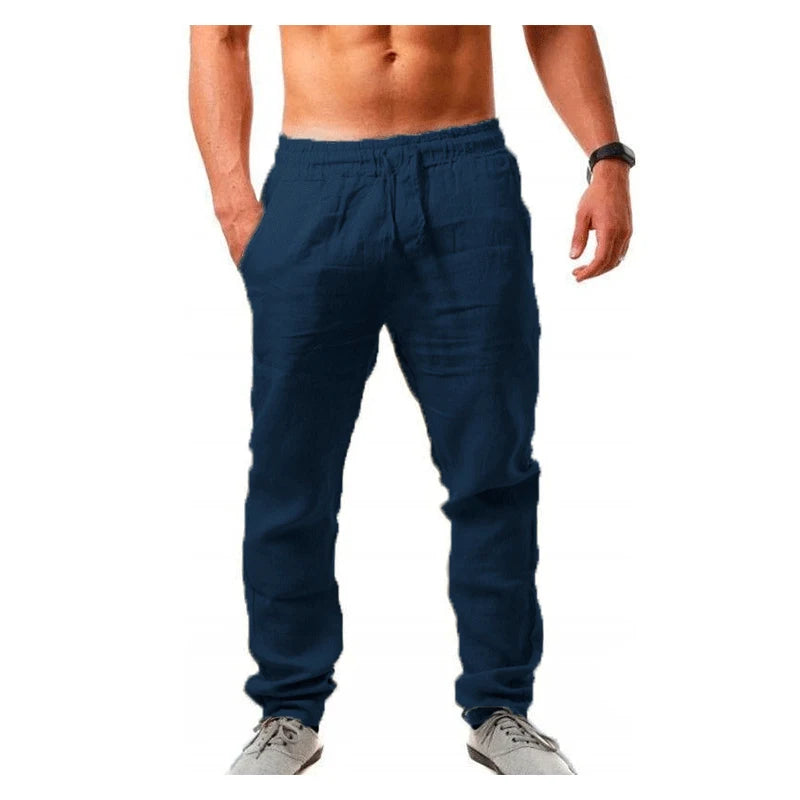 Men's Linen Cotton Casual Pants – Loose Fit, Breathable & Lightweight