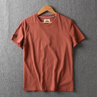 Men's Washed Cotton T-Shirt – American Retro Style, Breathable & Casual
