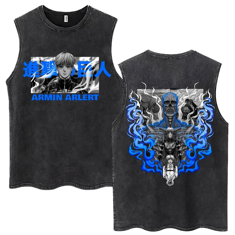 Attack on Titan Anime Tank Top – Mikasa & Eren Jaeger Sleeveless Tee (S–XXL)