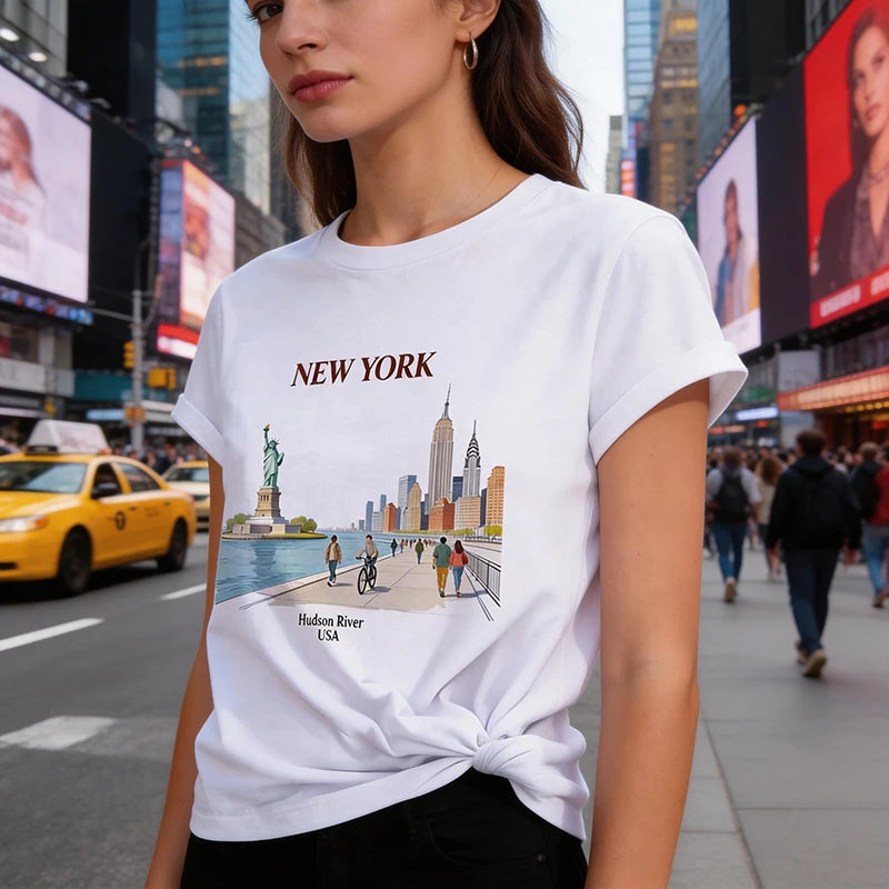 Women's Casual Print Crew Neck T-Shirt | Short Sleeve Summer Top
