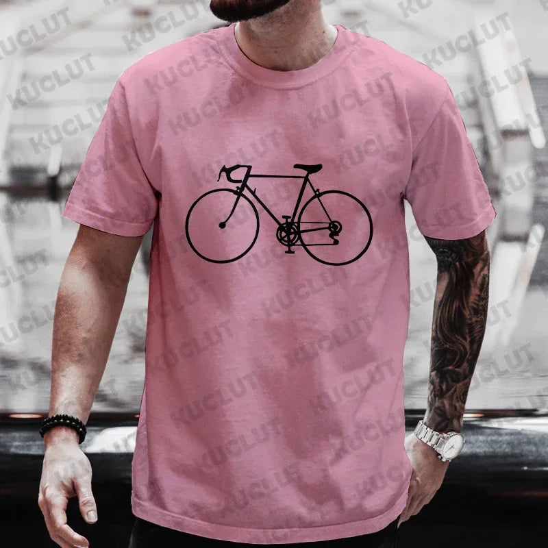 Cycling Graphic Tee – Men's Oversized Bike Lover T-Shirt | Short Sleeve