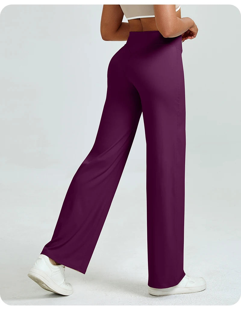 Women's High Waist Straight Leg Yoga Pants – Buttery Soft Butt Lifting Gym Leggings