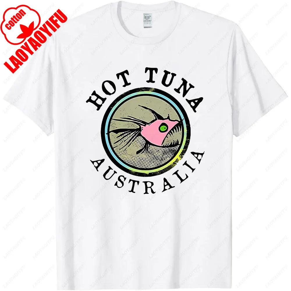Men's Tuna Graphic Gym T-Shirt – Loose Breathable Casual Streetwear Tee