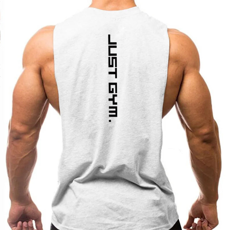 Men's Cut-Off Tank Top – Dropped Armhole Sleeveless Gym Vest