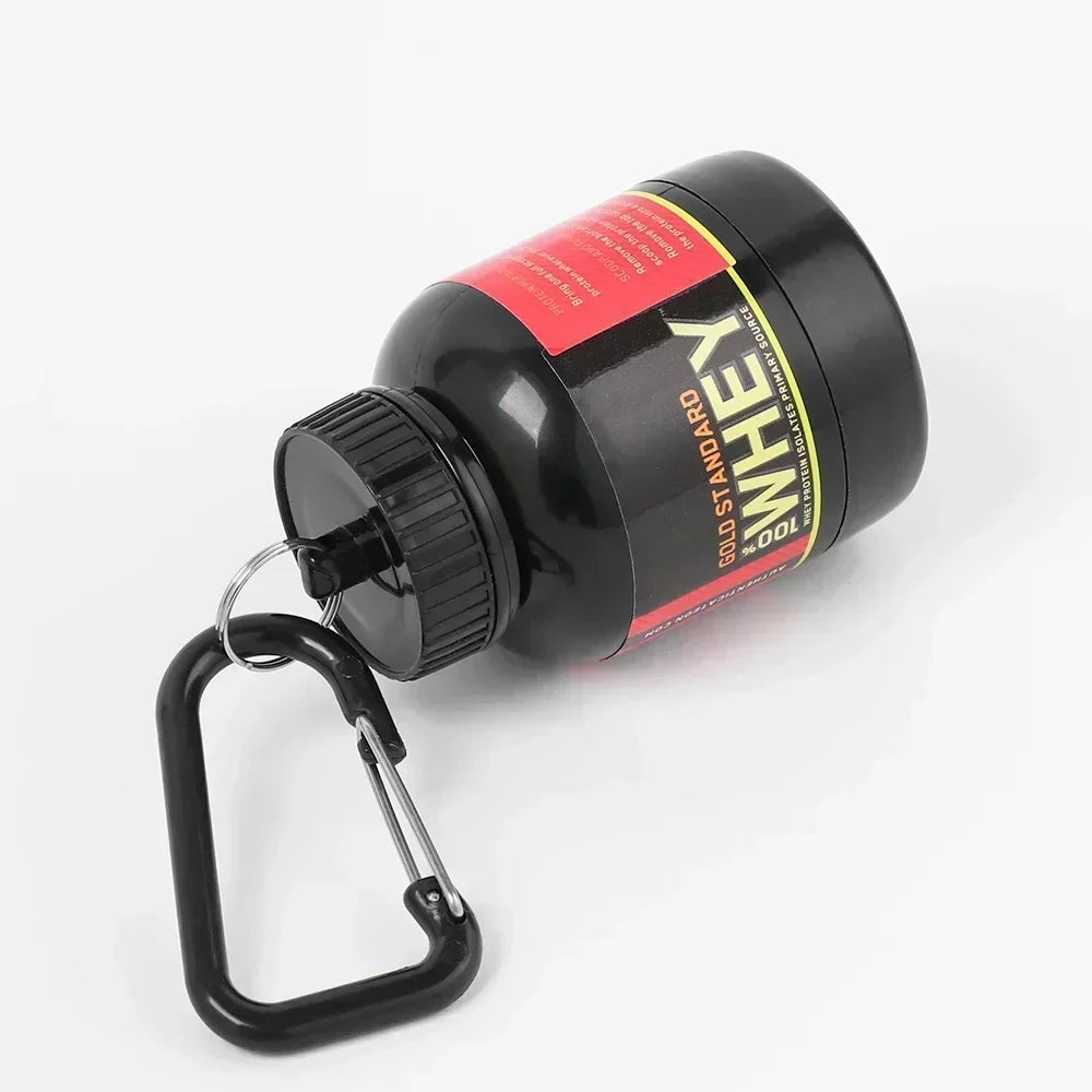 Mini Leakproof Protein Powder Container with Keychain – 100ml Gym Supplement Storage (1, 2, 5, 10 & 20 Pack)