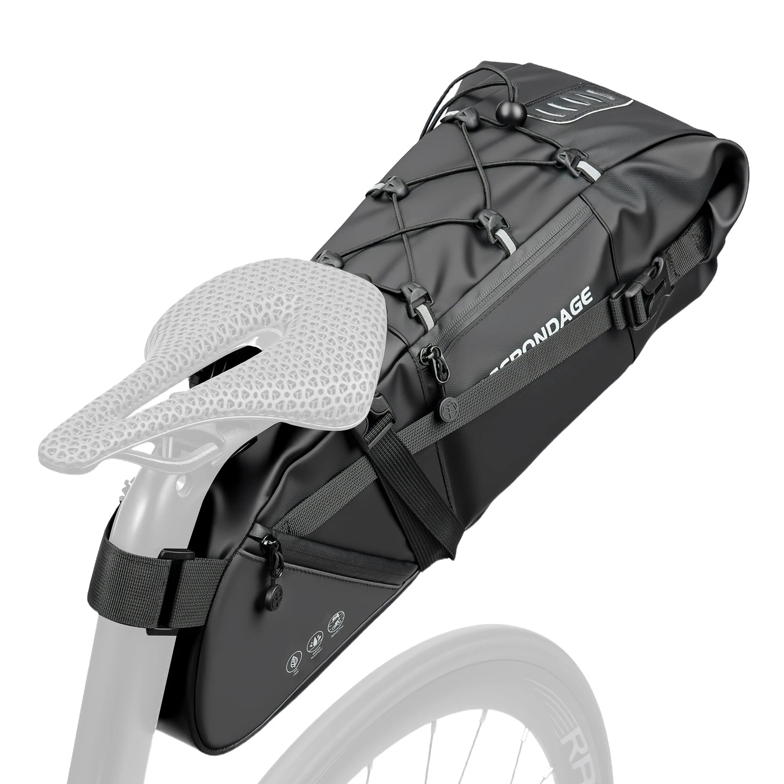 Waterproof Bicycle Saddle Bag – 15L Foldable Bike Tail Bag