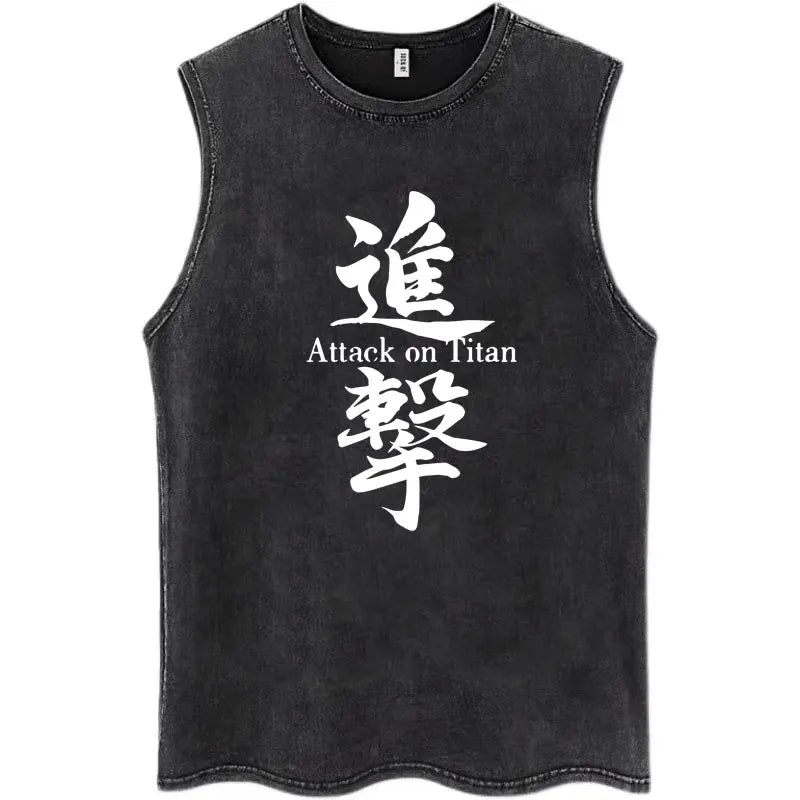 Attack on Titan Anime Tank Top – Mikasa & Eren Jaeger Sleeveless Tee (S–XXL)