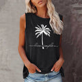 Women's Coconut Print Sleeveless T-Shirt | Harajuku Summer Tee | Casual Loose Streetwear Top