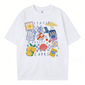 Capri Italia Graphic T-Shirt – Retro Seafood Vacation Tee | Women's Oversized Summer Top