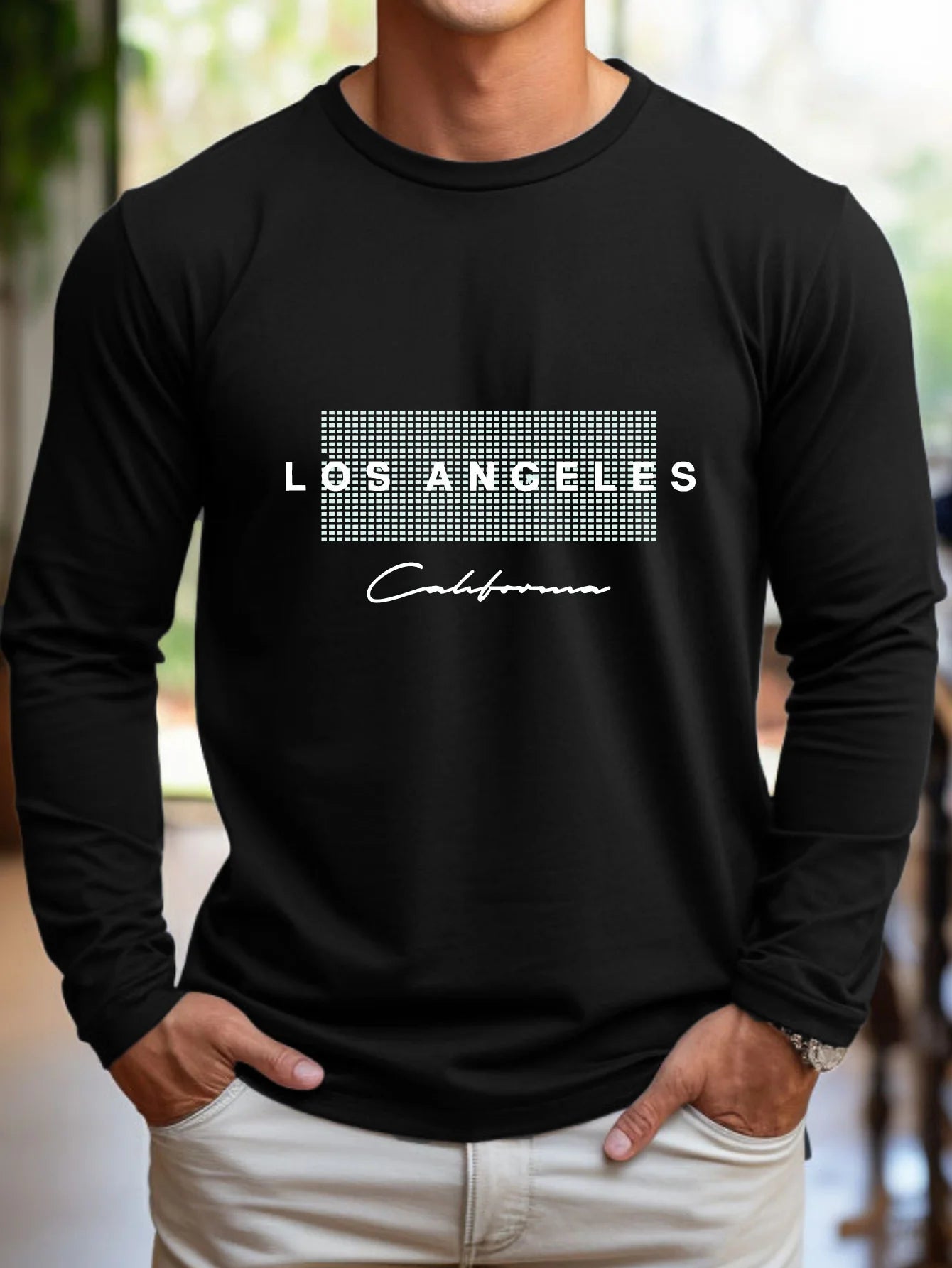 Men's 100% Cotton Los Angeles Graphic T-Shirt – Loose Fit, Breathable, Short Sleeve Casual Tee