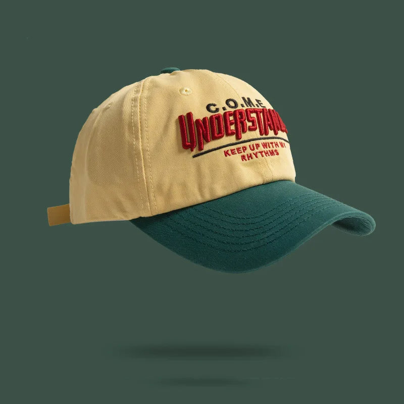 Embroidered Color Block Baseball Cap | Adjustable Unisex Summer Hat