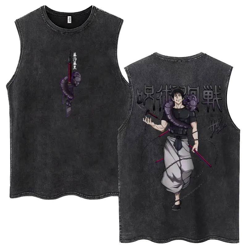 Jujutsu Kaisen Nanami Kento Anime Tank Top | Washed Graphic Sleeveless Tee