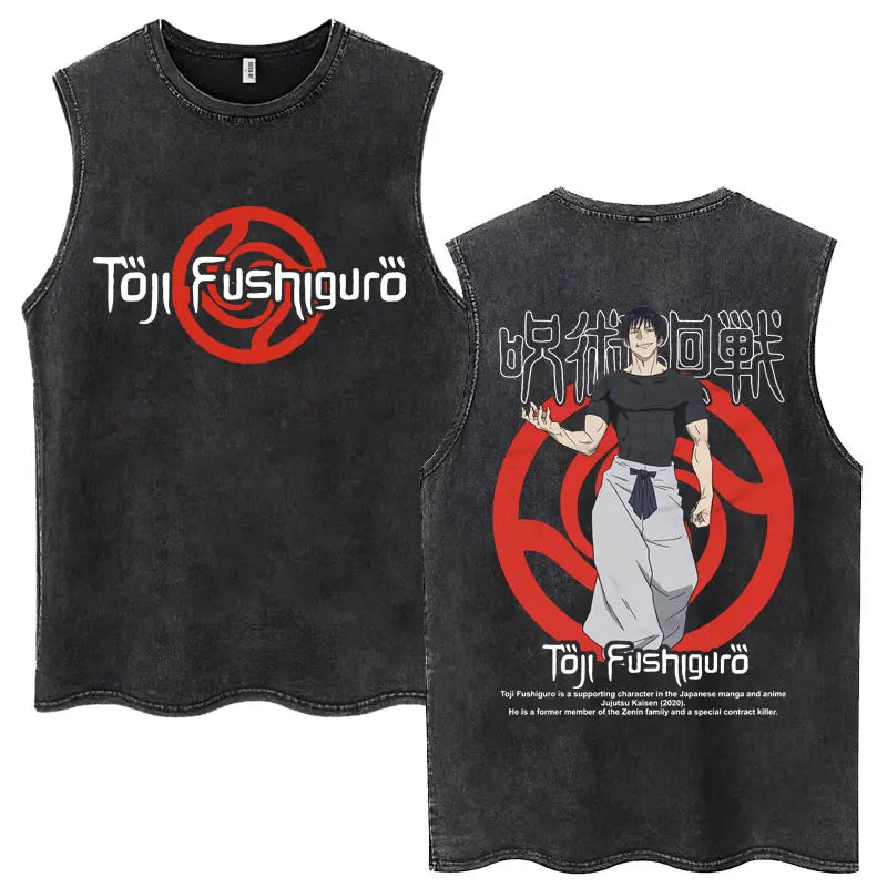 Jujutsu Kaisen Nanami Kento Anime Tank Top | Washed Graphic Sleeveless Tee