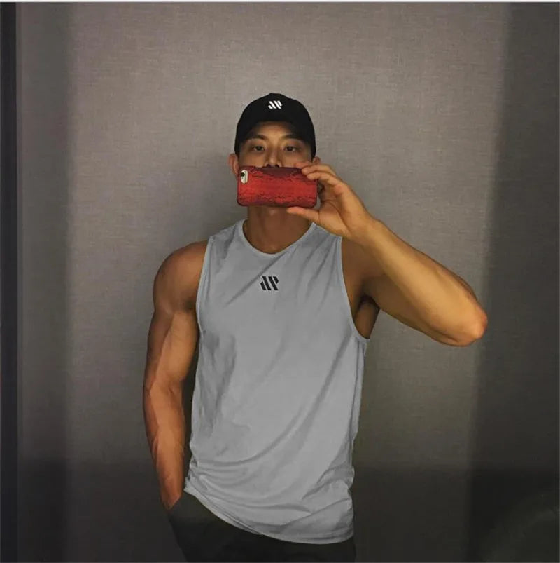 Men's Breathable Mesh Gym Tank Top – Sleeveless Fitness & Running Vest