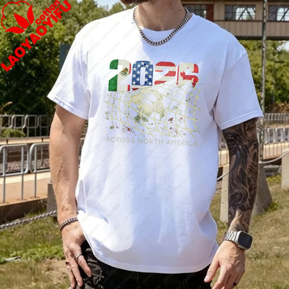 2026 World Cup Soccer T-Shirt | Goal Net Graphic Fan Tee USA, Mexico & Canada