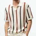 Men's Casual Knit Open-Stitch Polo Jacket