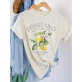 Positano Lemon Print T-Shirt – Unisex Vintage Fruit Graphic Tee | Italian Summer Top